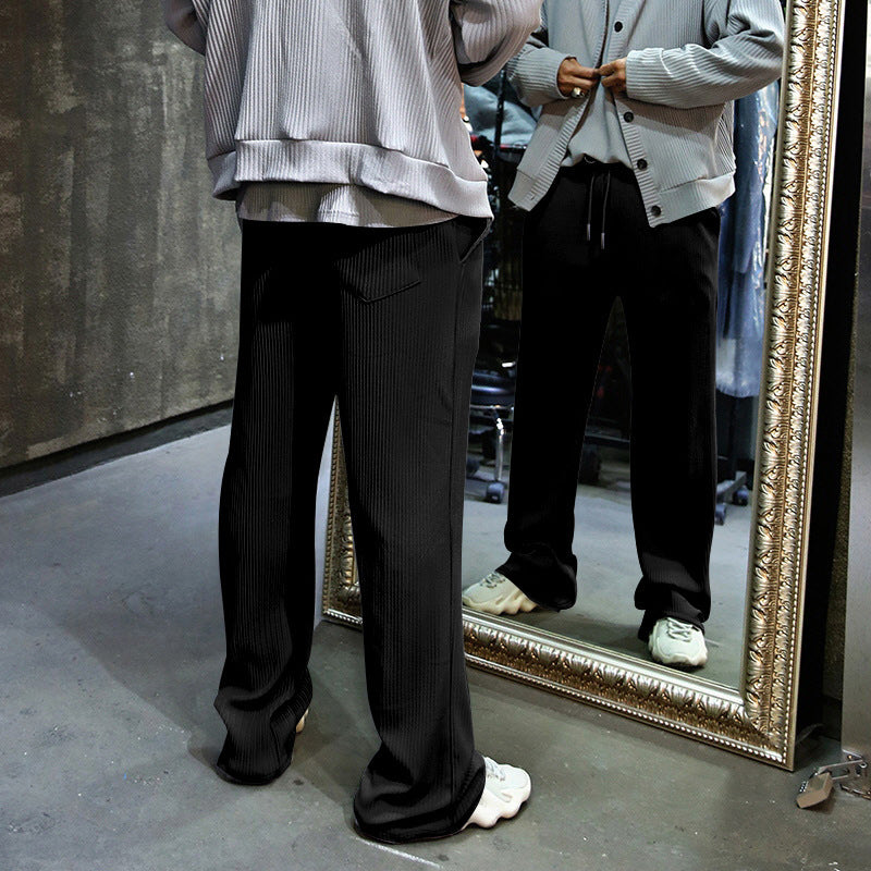 Pantalon confortable à cordon et à côtes pour homme