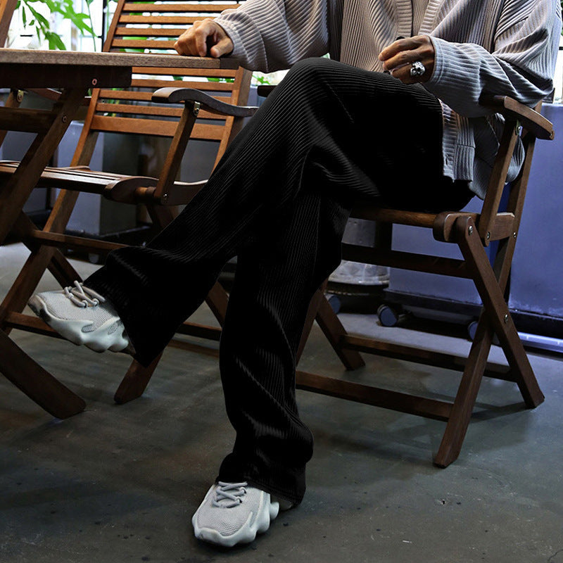 Pantalon confortable à cordon et à côtes pour homme