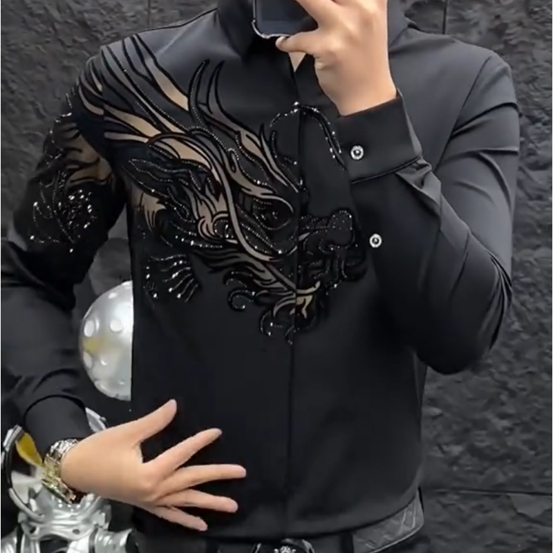 📢📢 50% DE RÉDUCTION ! ✨L’élégance masculine réinventée – Chemise Slim Fit à Imprimé Chic ✨