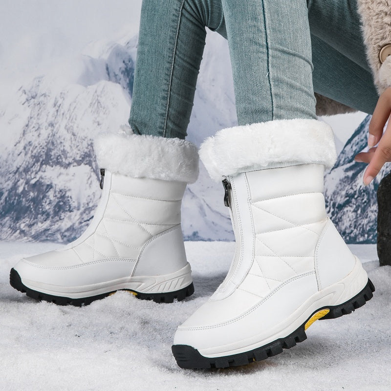 Bottes de neige chaudes antidérapantes à fermeture éclair pour femmes