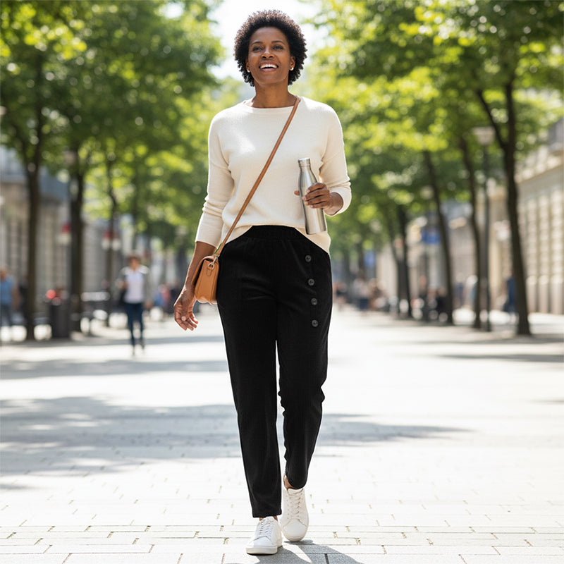 ✨ 50 % de réduction ! Pantalon Chaud Femme à Taille Haute – Doublure en Peluche, Coupe Amincissante & Poches Profondes 🖤