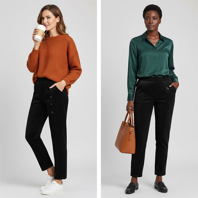 ✨ 50 % de réduction ! Pantalon Chaud Femme à Taille Haute – Doublure en Peluche, Coupe Amincissante & Poches Profondes 🖤