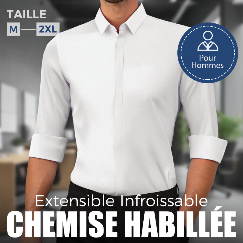 Chemise Habillée Extensible Infroissable pour Hommes