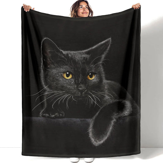 ⏳DERNIER JOUR DES SOLDES 50 % DE RÉDUCTION !⏰🐱Chat noir – Couverture douillette pour toutes les saisons