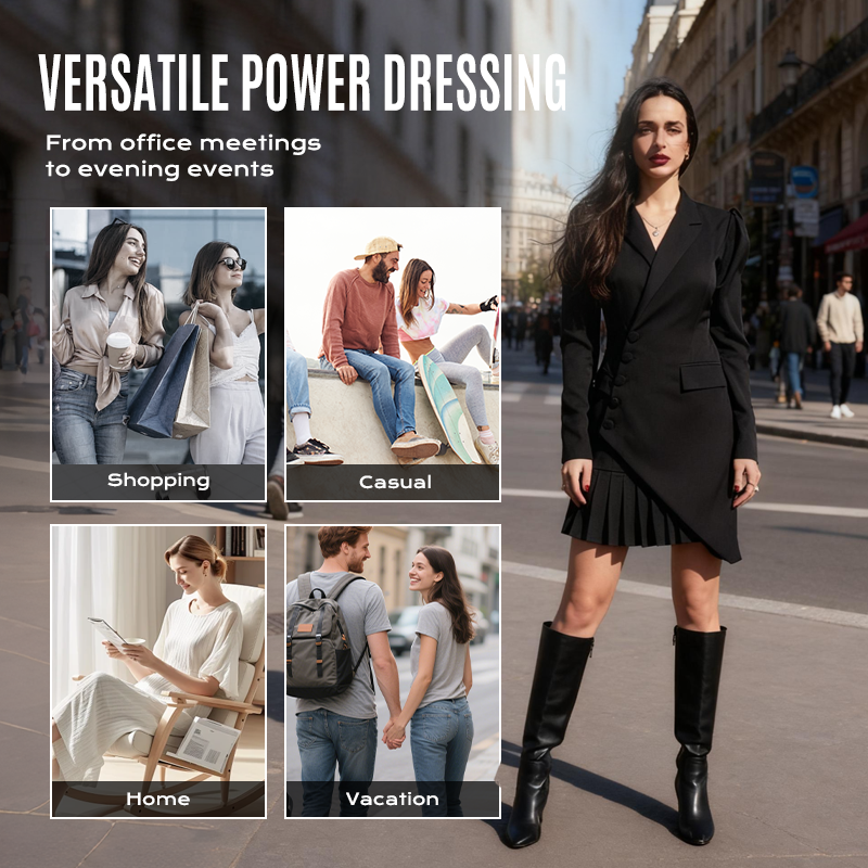 🔥VENTE LIMITÉE 50 % DE RÉDUCTION🔥Mini-robe blazer plissée à boutons sur le devant