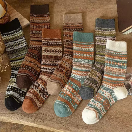 Chaussettes de style ethnique rétro