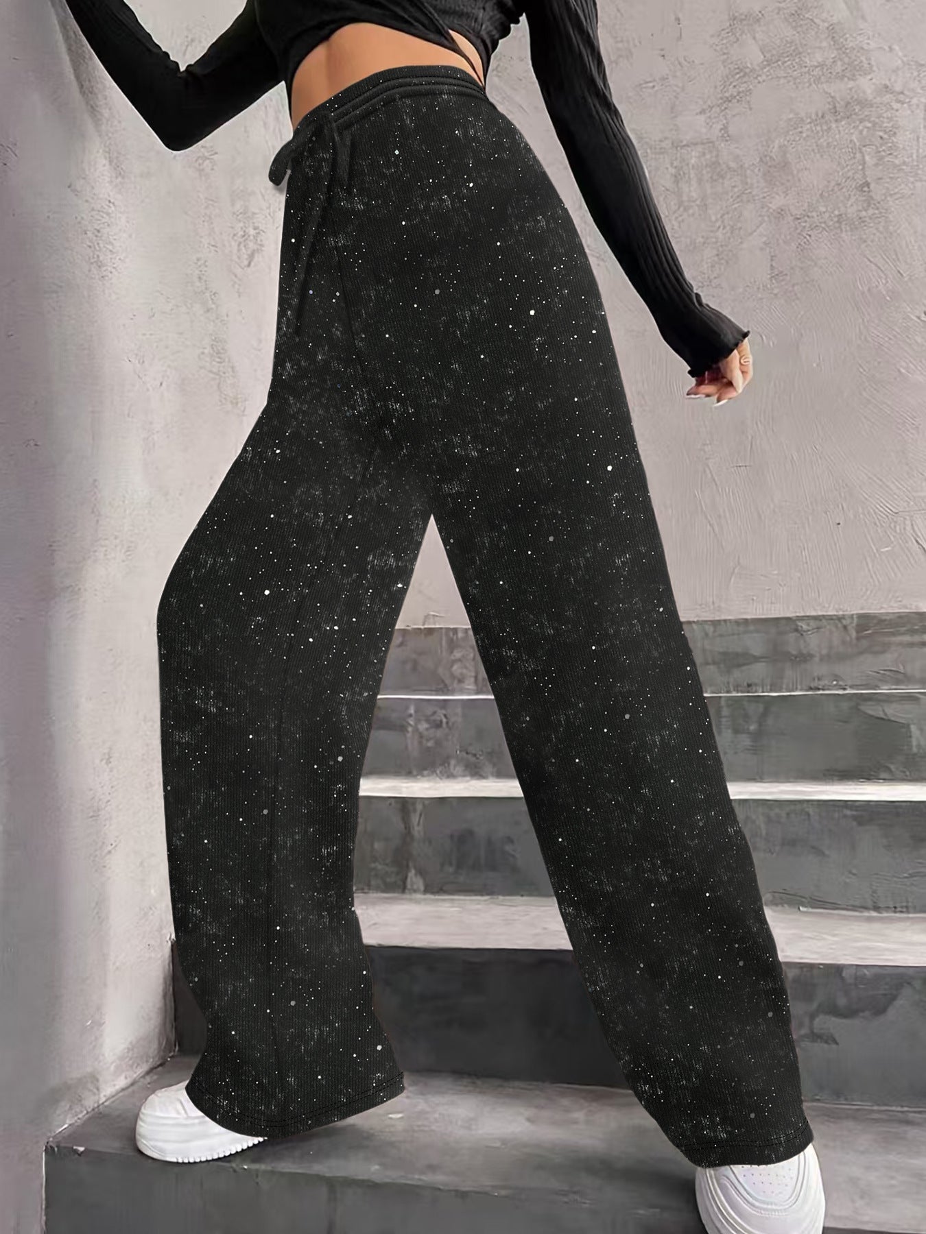 👖Pantalon Large à Paillettes Femme💥Éclat de Fête & Confort Garanti ✨