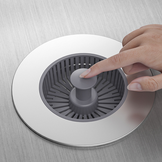 Bouchon de vidange d'évier escamotable avec crépine