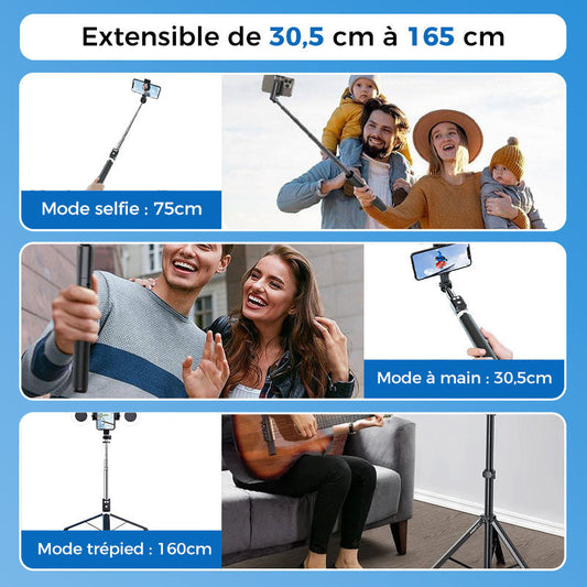 📢📢50 % de réduction !! ⏰Nouvelle perche à selfie Bluetooth 6 en 1
