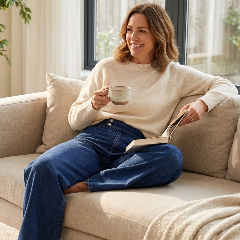 📢📢50 % de réduction !! ⏰Jean taille haute à jambes larges pour femme