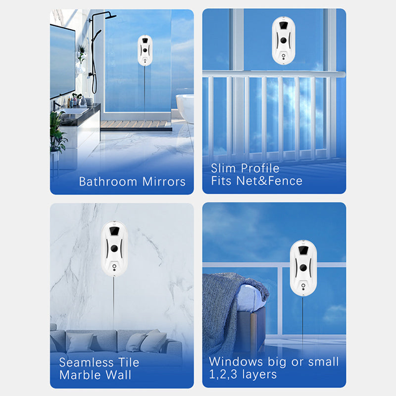 💎 Jusqu'à 63% de réduction ! 💎 Robot Nettoyeur de Vitres Intelligent et Automatique – AI Path, Double Balais Rotatifs & 20 Min UPS 🚀✨