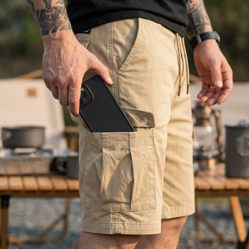 🎁61% DE RÉDUCTION ! 🔥👖 Short Cargo Homme Décontracté – À Poches Multiples & Cordon Ajustable