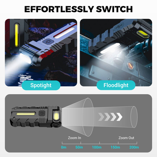 💎 50% DE RÉDUCTION ! 💎 Lampe de Travail LED à Tête Pivotante 180° – Double Faisceau, Base Magnétique & Recharge USB-C 🔦🔋