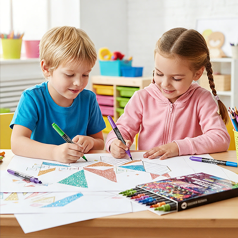 ✨ Nouveauté 2026 | 24 Marqueurs Pailletés Double-Pointe | Illuminez Vos Créations 🎨【-50%】