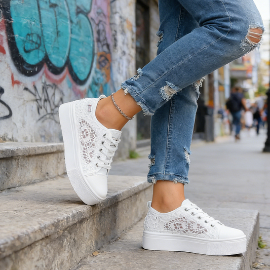 🔥DERNIER JOUR⚡Plus de 50 000 unités vendues !🎁 Baskets compensées en mesh respirant pour femmes