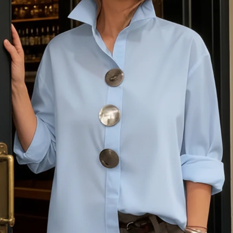 Chemise oversize pour femme avec boutons décoratifs