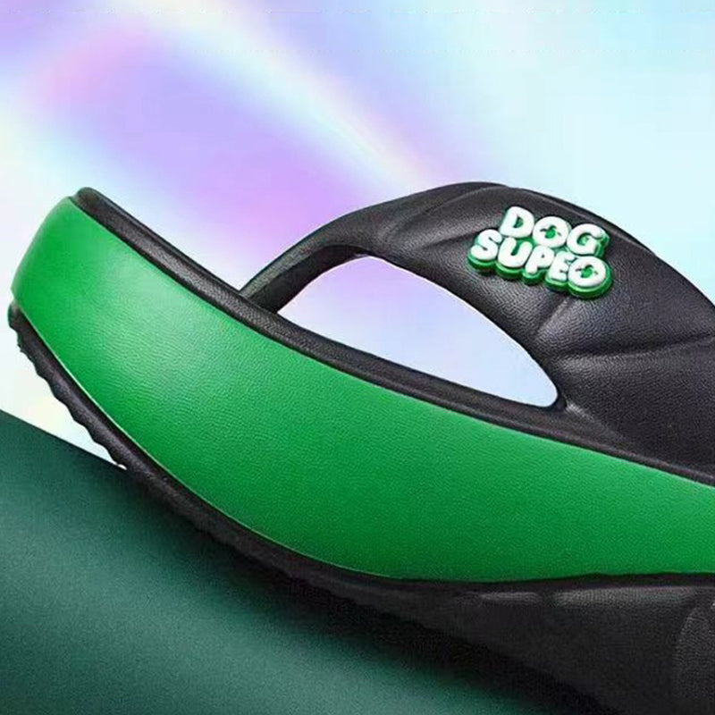 Tongs souples à plateforme bicolores pour femmes, été