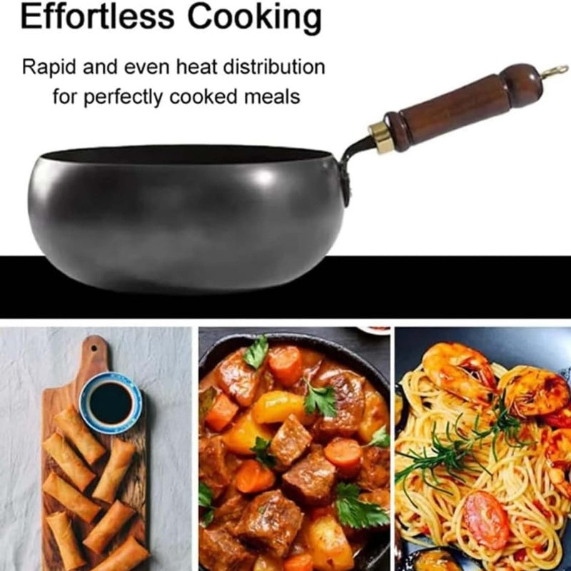 Marmite en fonte épaisse non revêtue avec couvercle