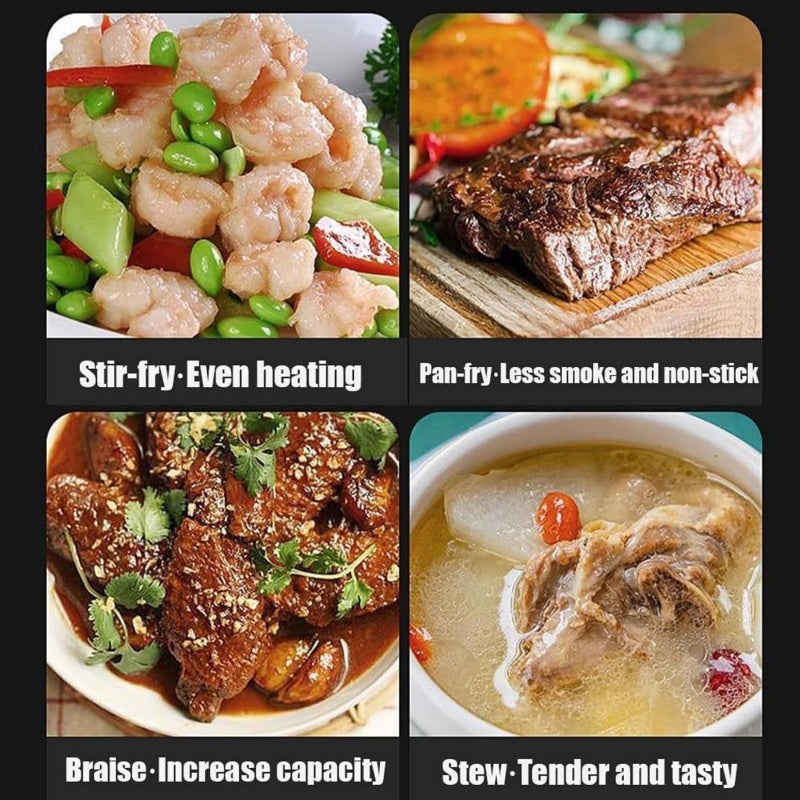 Marmite en fonte épaisse non revêtue avec couvercle