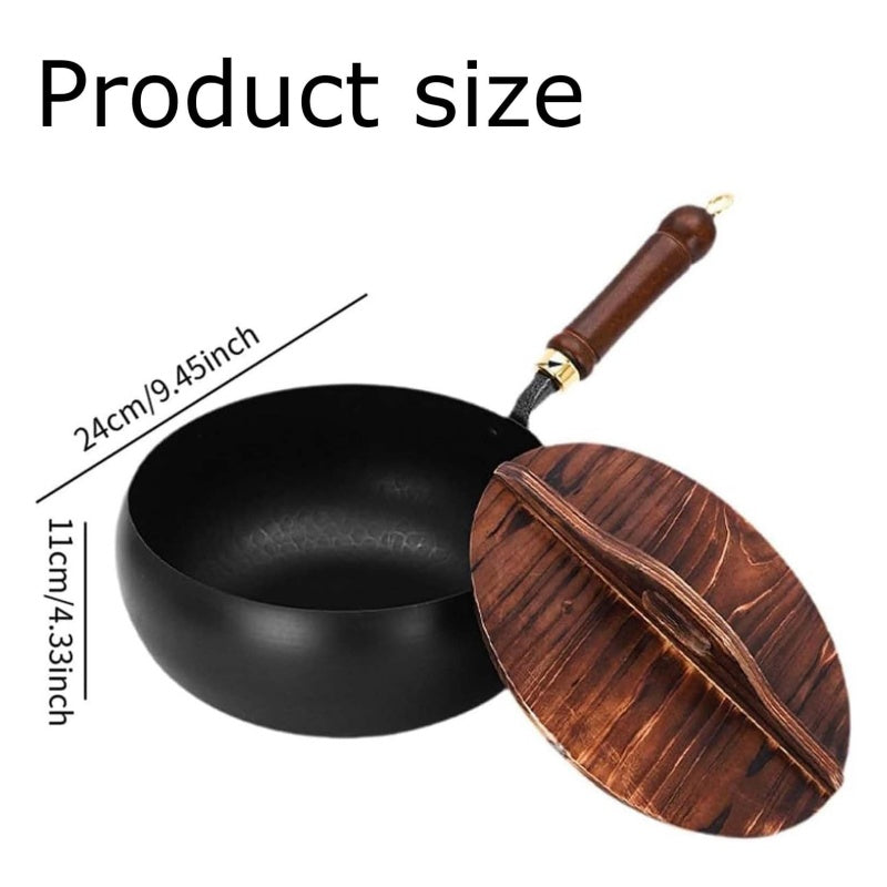 Marmite en fonte épaisse non revêtue avec couvercle