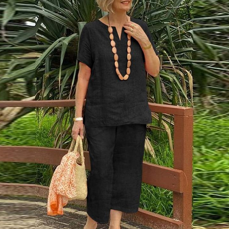 Ensemble deux pièces décontracté pour femme (haut et pantalon