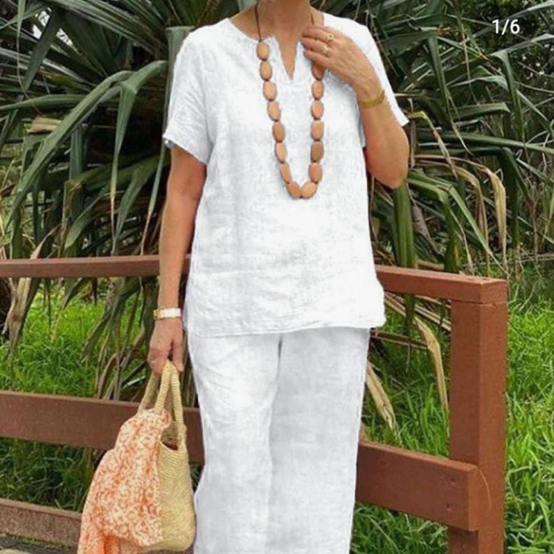 Ensemble deux pièces décontracté pour femme (haut et pantalon