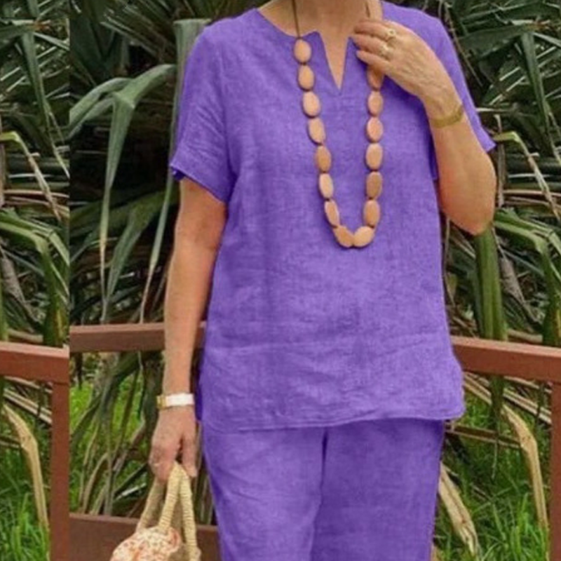 Ensemble deux pièces décontracté pour femme (haut et pantalon