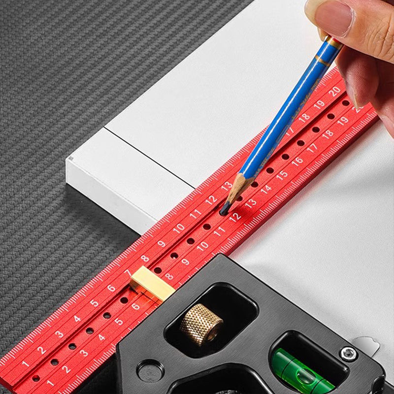 Équerre Combinée de Règle Carrée de Marquage 45-90 Degrés