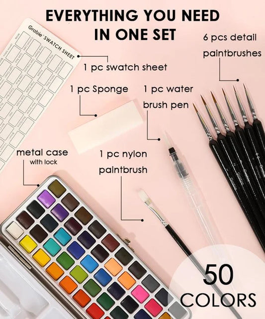 🎁2024 New Year Hot Sale🎁Premium Watercolor Set Of 50 With Brush