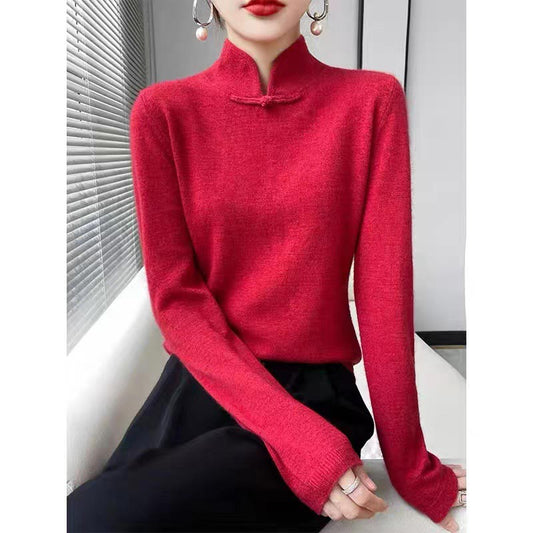 💥39 % de réduction💥Pull tricoté à demi-col roulé d'hiver avec boucle rétro 🥰