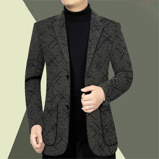 Blazer décontracté à boutonnage simple de coupe classique pour hommes