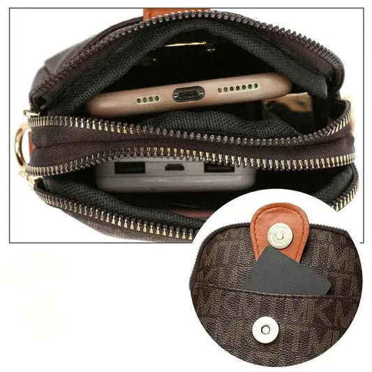 Petit cartable imprimé vintage pour femmes