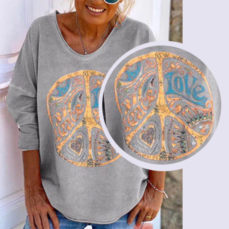 Chemise contemporaine orange abstraite pour femmes