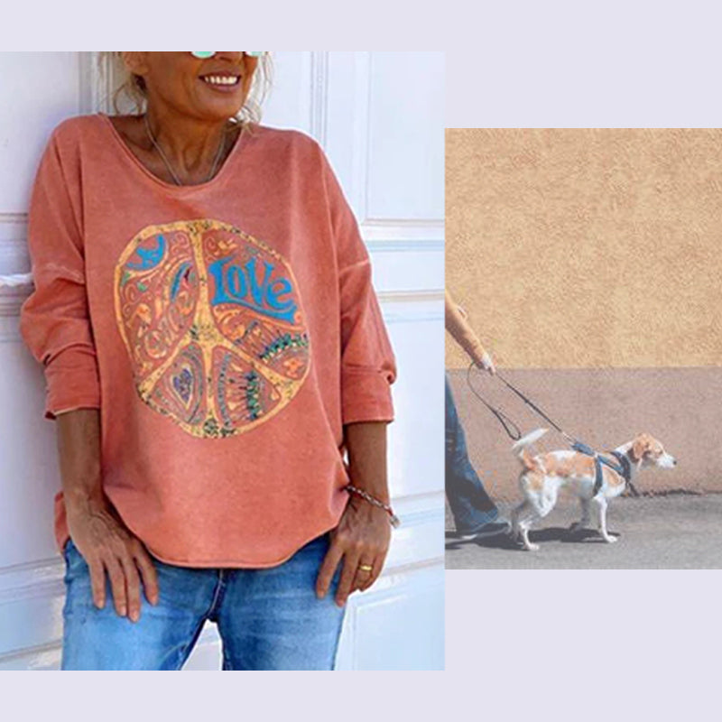 Chemise contemporaine orange abstraite pour femmes