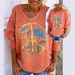 Chemise contemporaine orange abstraite pour femmes