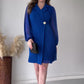 Robe Plissée Définie à La Taille avec Col à Revers Pour Femmes