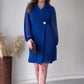 Robe Plissée Définie à La Taille avec Col à Revers Pour Femmes